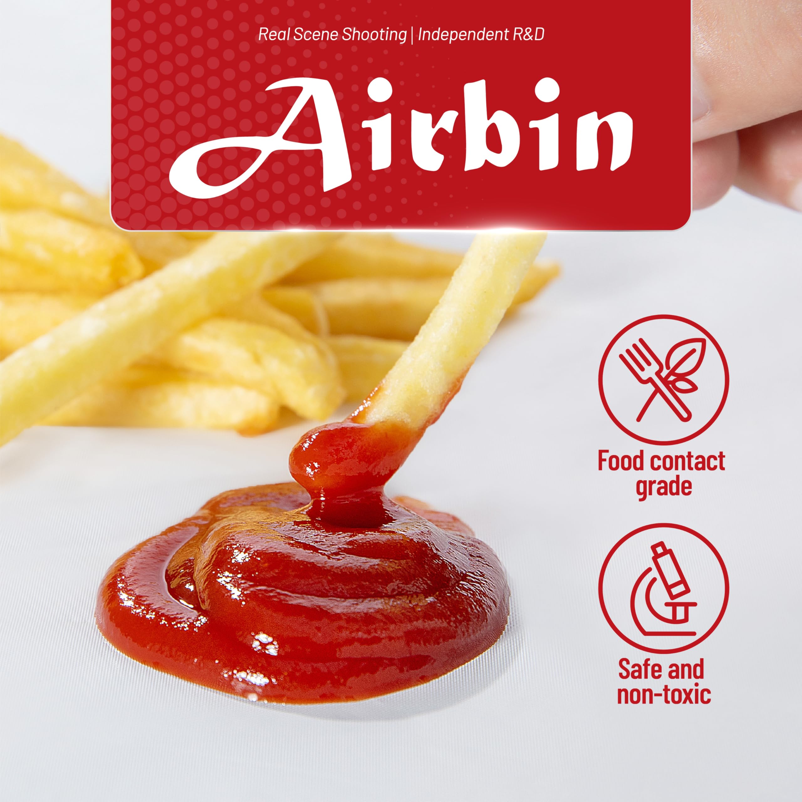 Airbin manos cortando el rollo a la medida, versátil para cualquier mesa