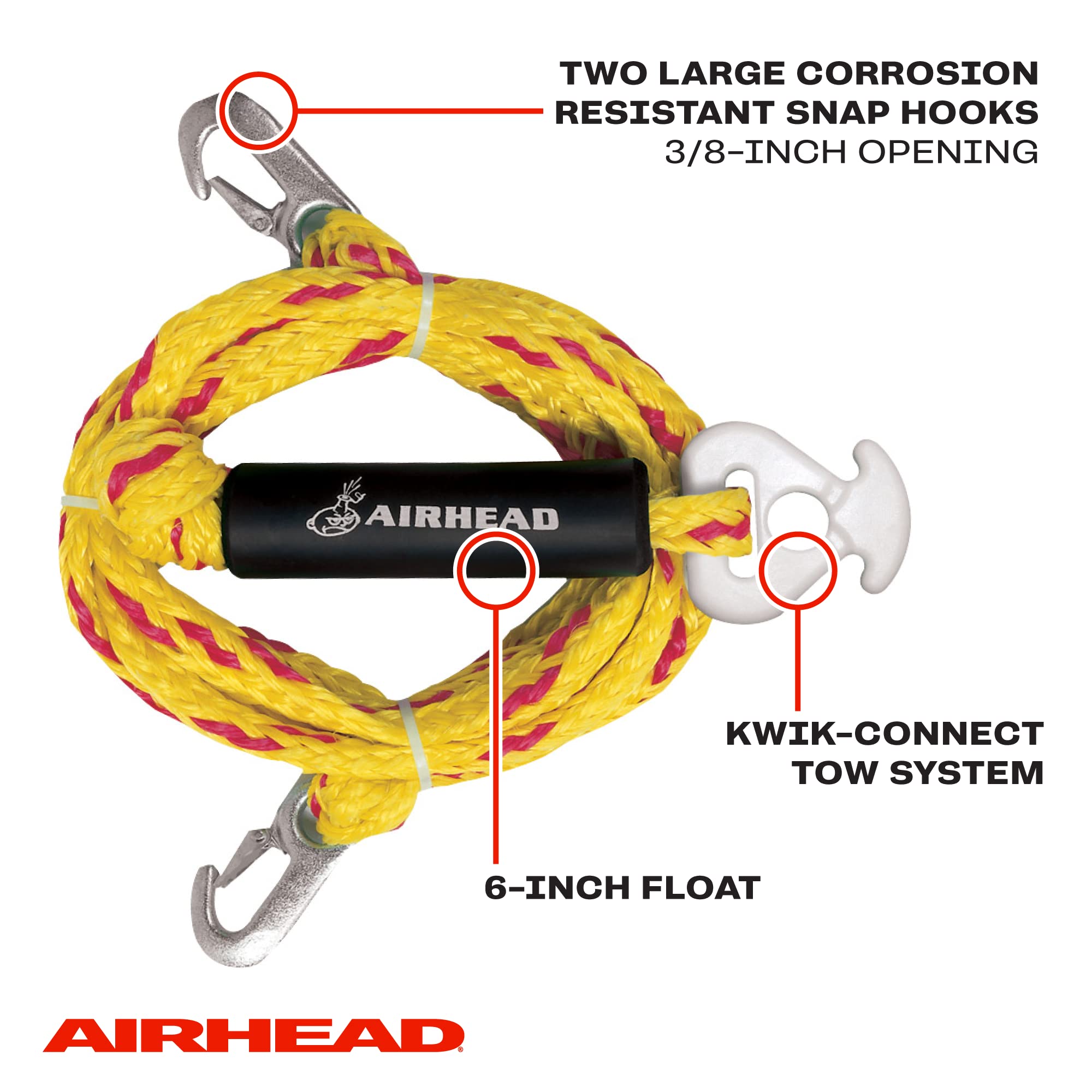 AIRHEAD flotador de 6 pulgadas manteniendo el conector sobre agua
