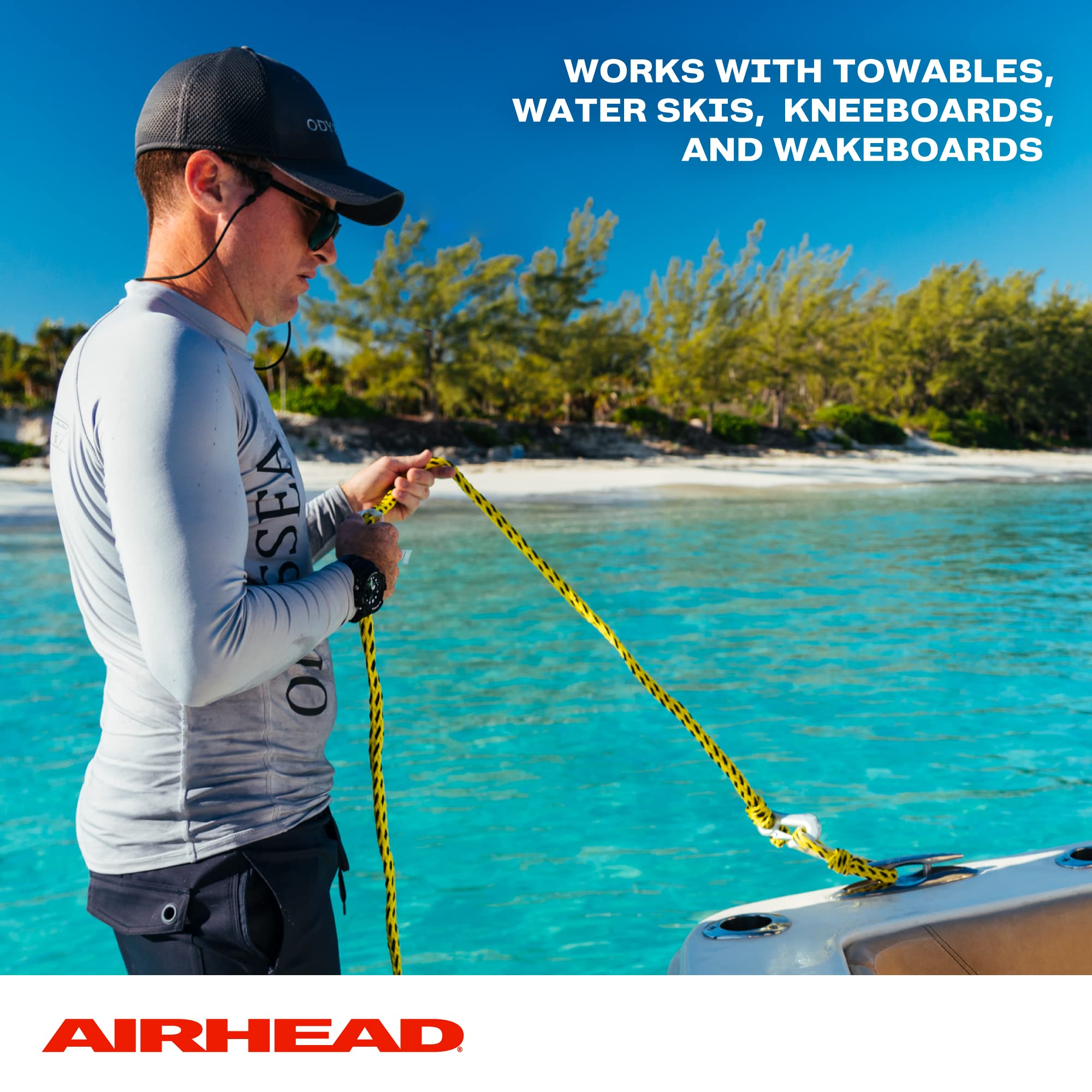 AIRHEAD arnés instalado en un pontón para uso con towables familiares