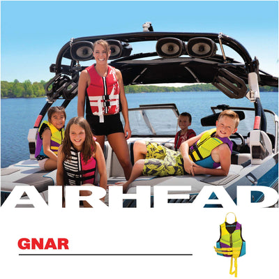 AIRHEAD niño con chaleco GNAR en bote, movilidad y sujeción segura