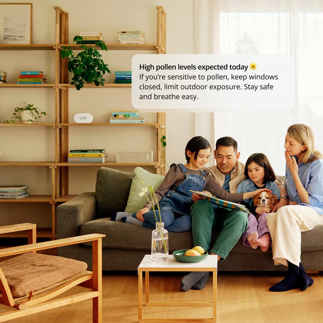 Airthings View Plus app live dashboard on phone showing remote alerts benefit
