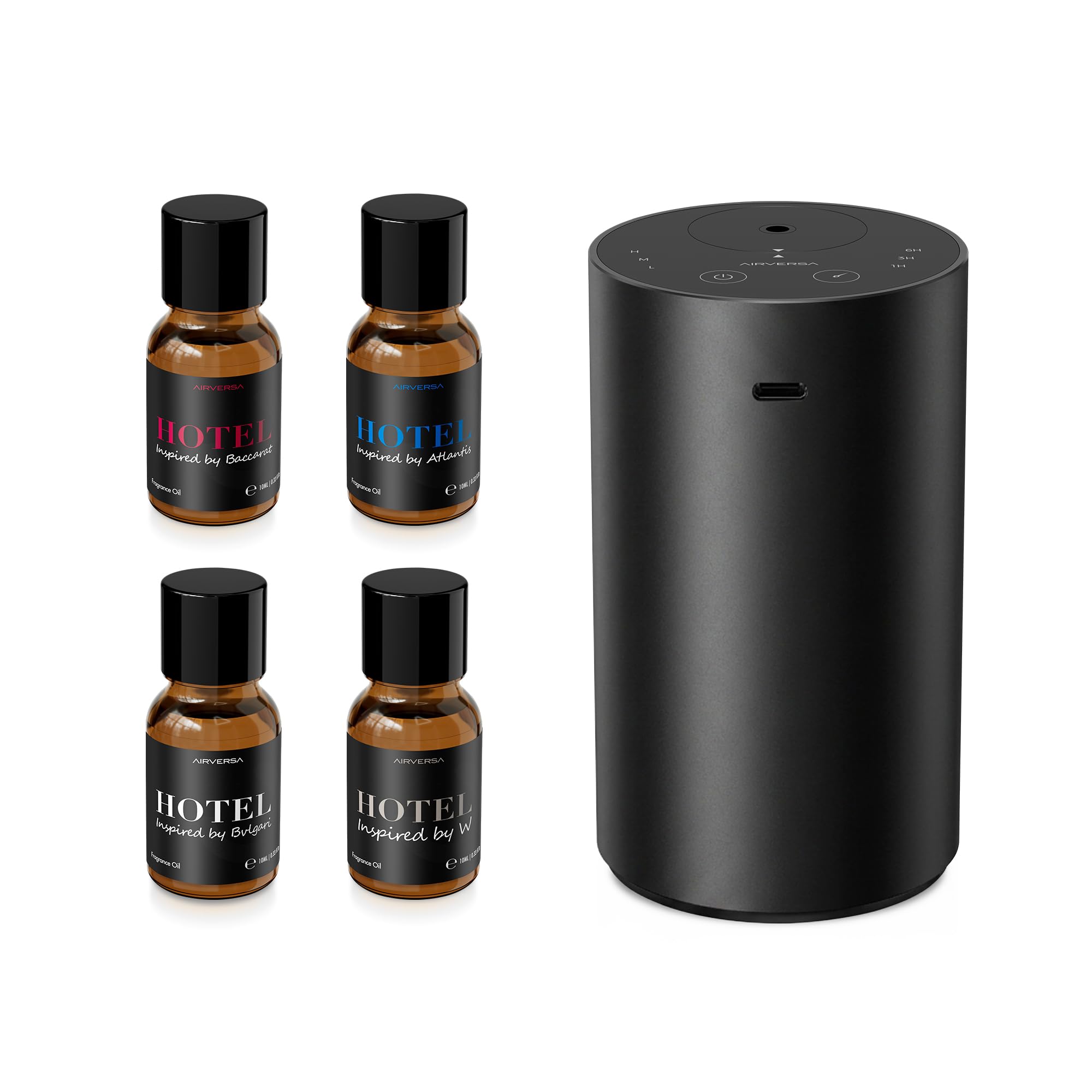 Airversa ADX difusor frontal en negro mostrando diseño elegante y fácil uso