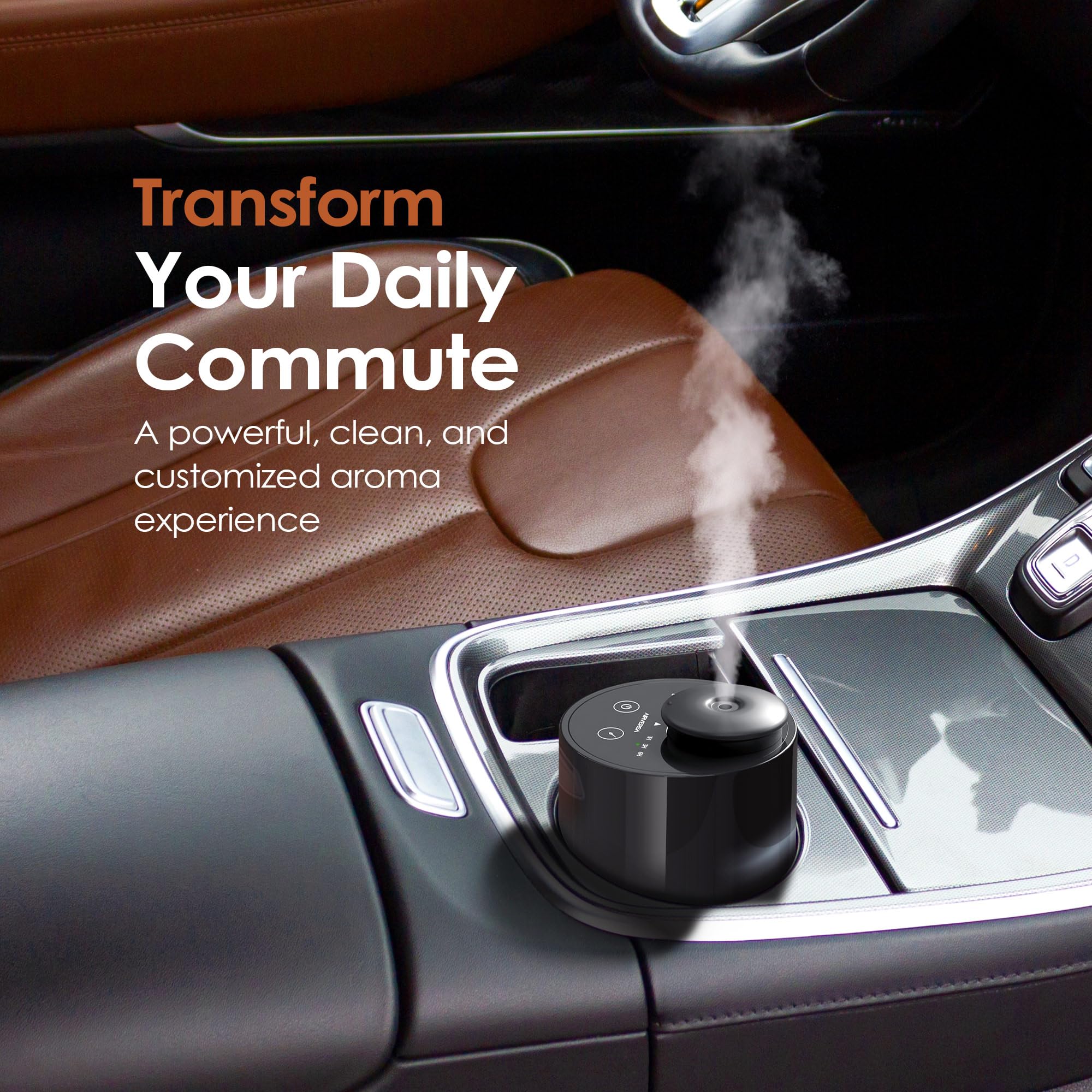 Airversa AN6 en uso en automóvil mejorando ambiente y confort de viaje