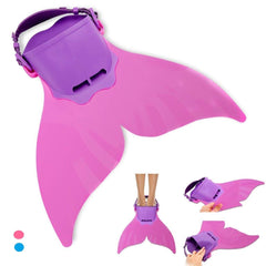AIWANK mermaid fin front view showing playful pink purple design and appeal