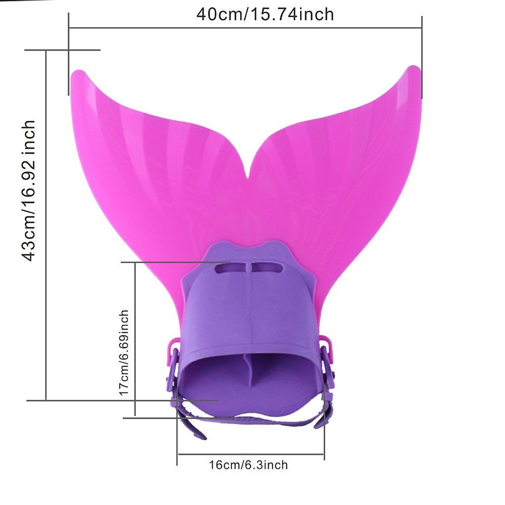 AIWANK fin next to a child shoe for clear size and fit comparison