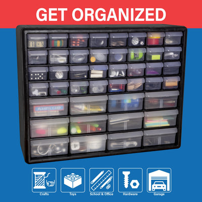 Akro-Mils small drawer open with organized craft beads visible for quick sorting