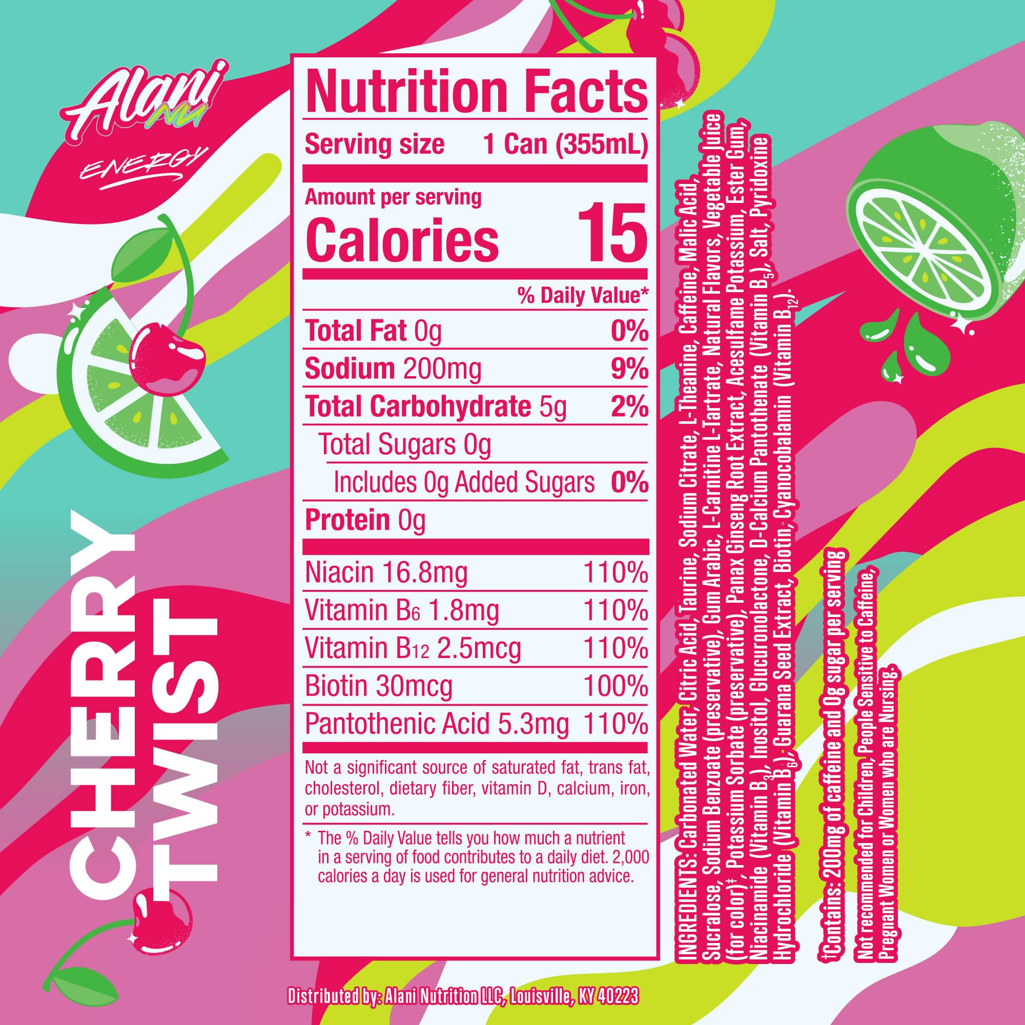 Alani Nu Cherry Twist lata en mano transmite tamaño portátil y conveniencia