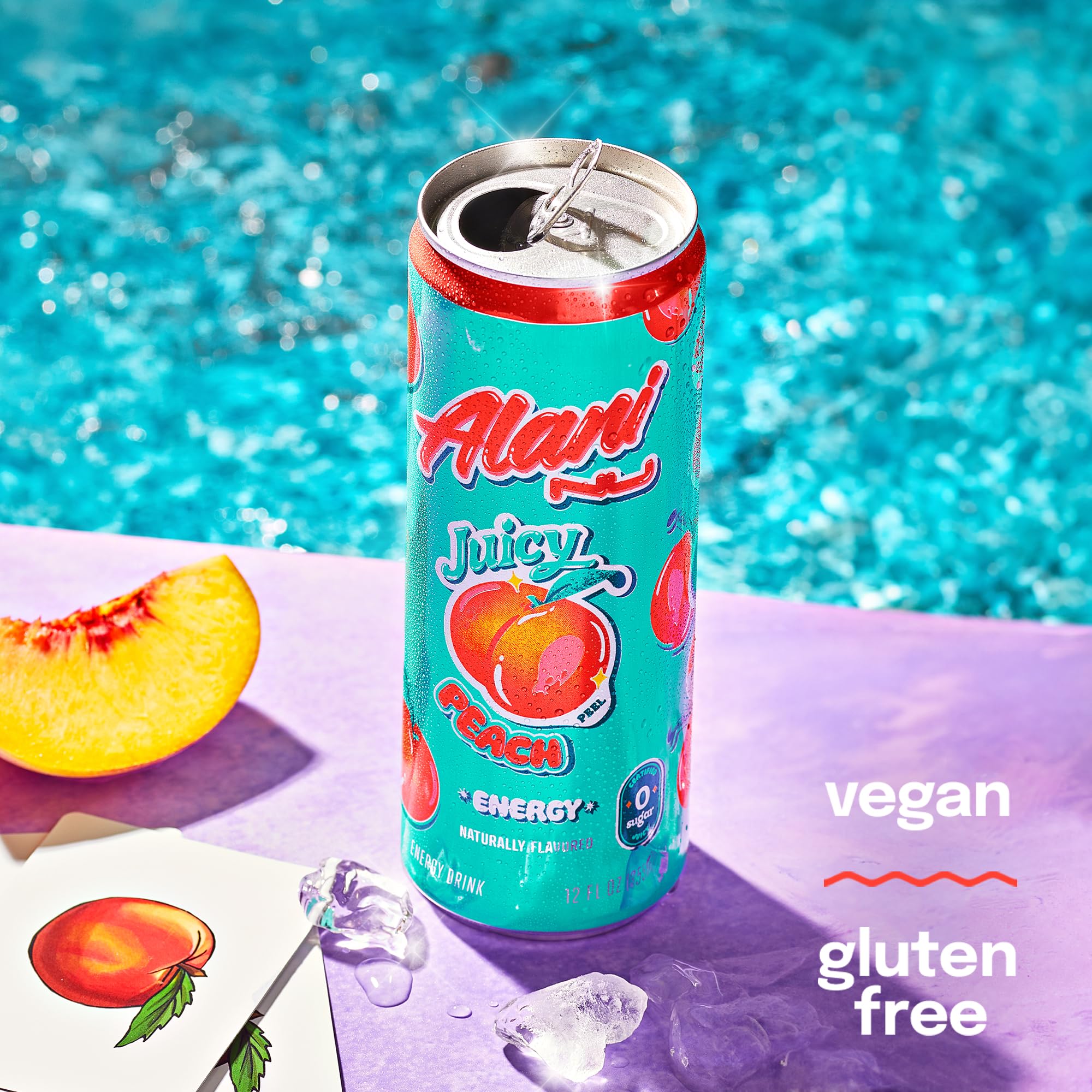 Alani Nu can in hand demonstrating slim size and easy-carry benefit