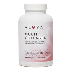 Alaya Naturals envase frontal de Multi Collagen 120 cápsulas con presentación clara