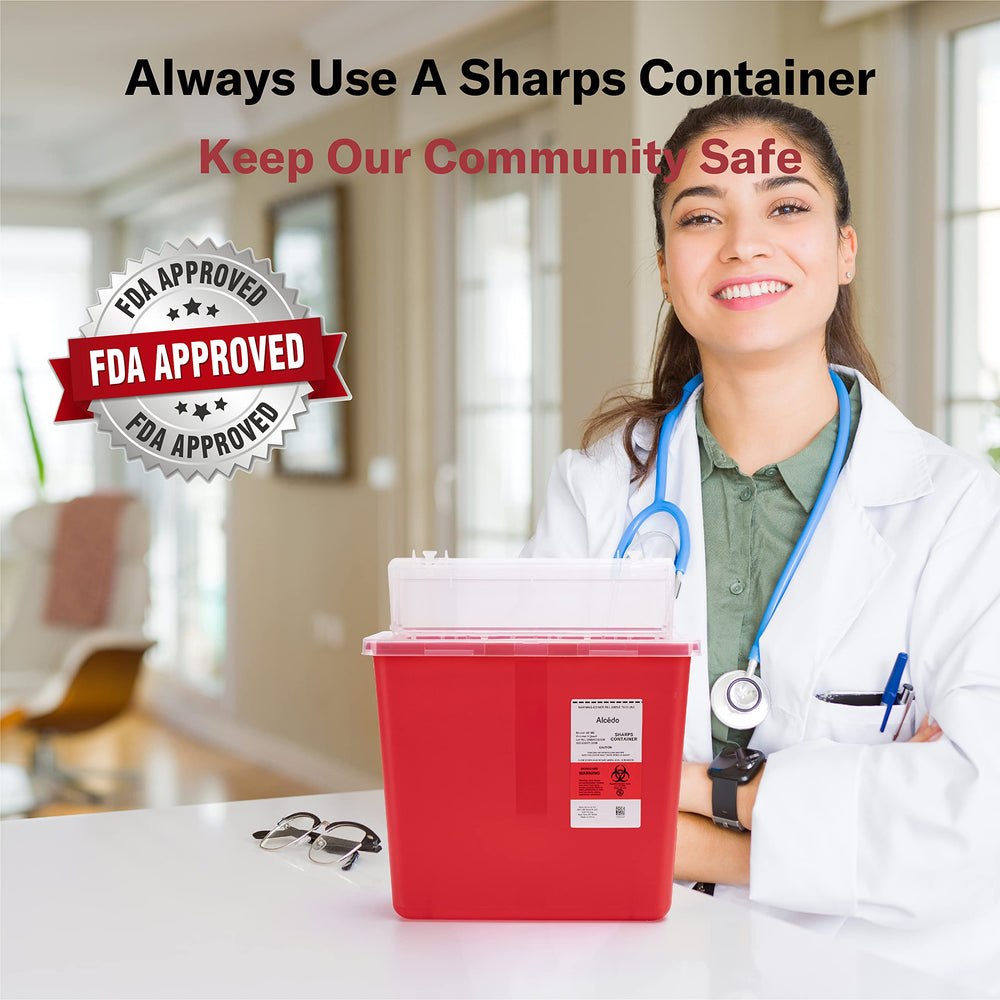 Alcedo sharps container material texture close-up highlighting puncture resistance
