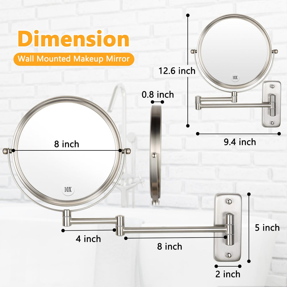 ALHAKIN brazo articulado extendido, facilita acercar el espejo cómodamente