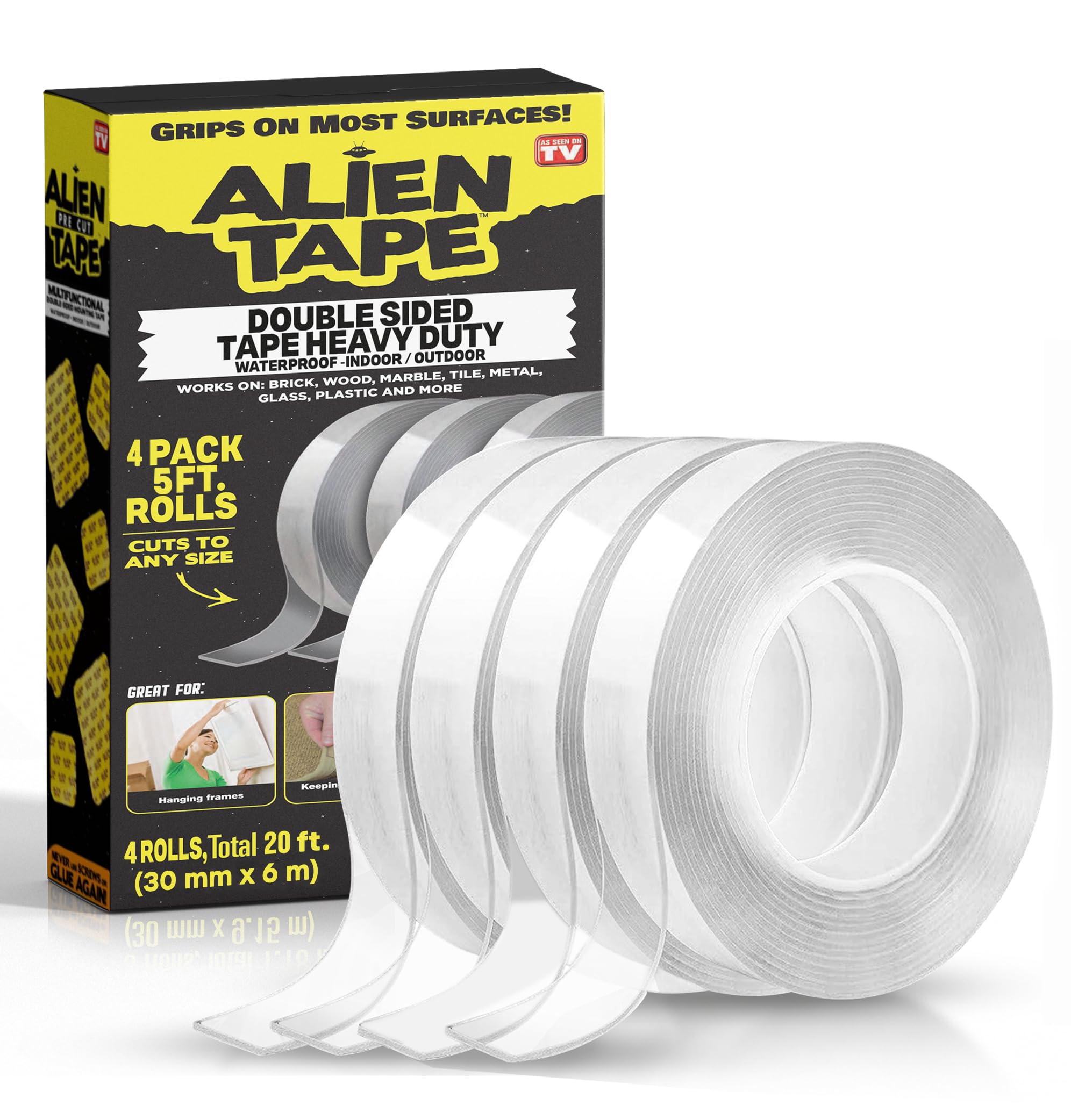 ALIEN TAPE vista frontal del paquete, solución adhesiva resistente