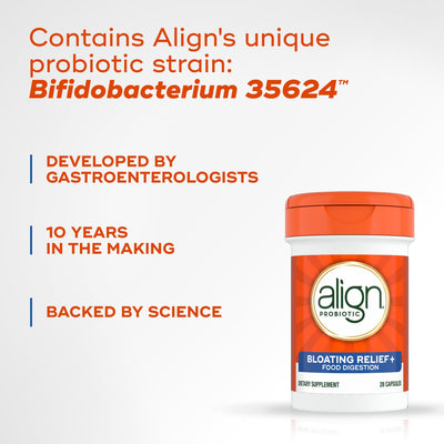 Align capsule in hand scale illustrating compact size and convenient daily dosing
