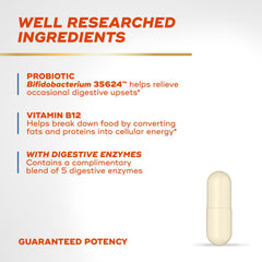 Align label ingredient list showing Bifidobacterium 35624 and vitamin B12 for transparency