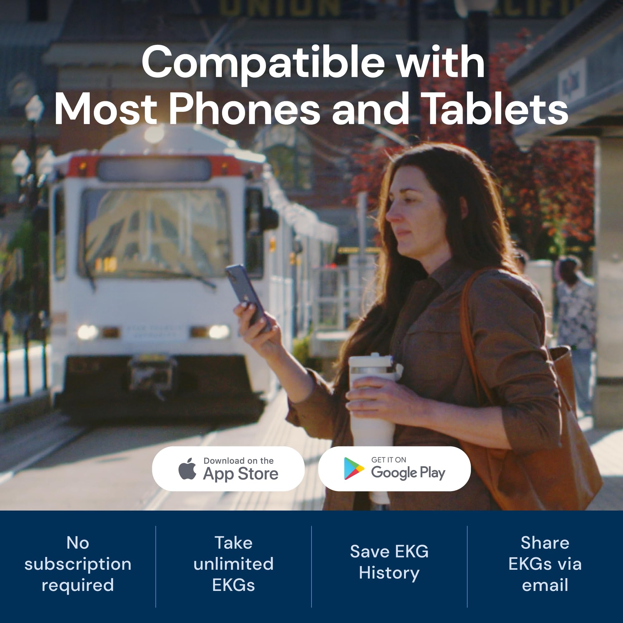 AliveCor KardiaMobile Card held in hand to show actual size and portability benefit