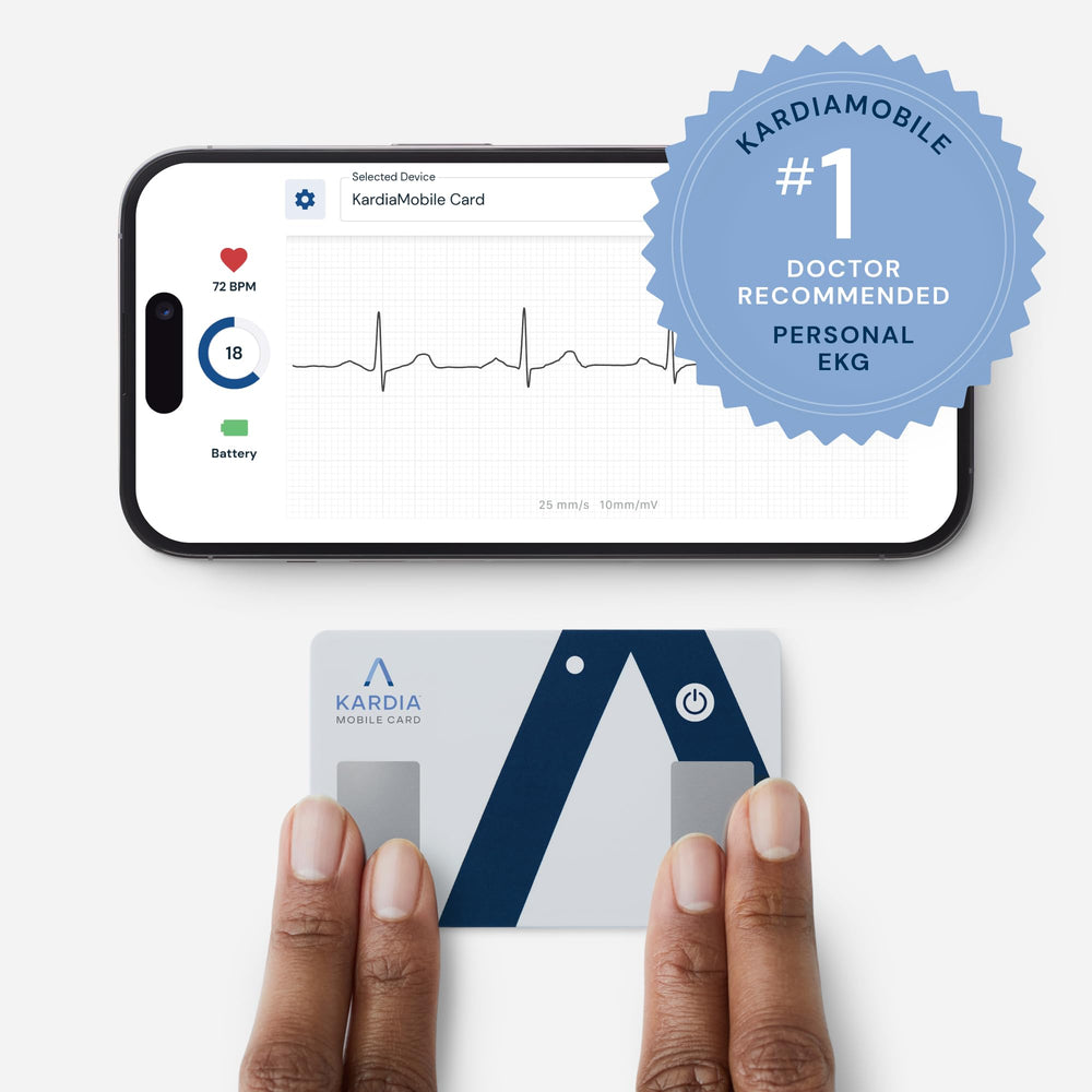 AliveCor KardiaMobile Card sliding into a wallet for convenient on-the-go access