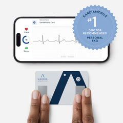 AliveCor KardiaMobile Card sliding into a wallet for convenient on-the-go access