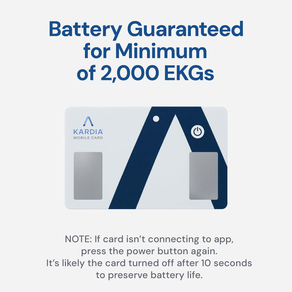 AliveCor KardiaMobile Card paired with smartphone displaying recorded EKG in app