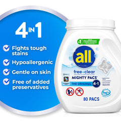 all Free Clear primer plano de cápsula mostrando textura y disolución rápida