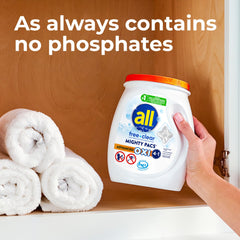 all free clear MIGHTY PACS dissolving in water showing fast dissolve benefit