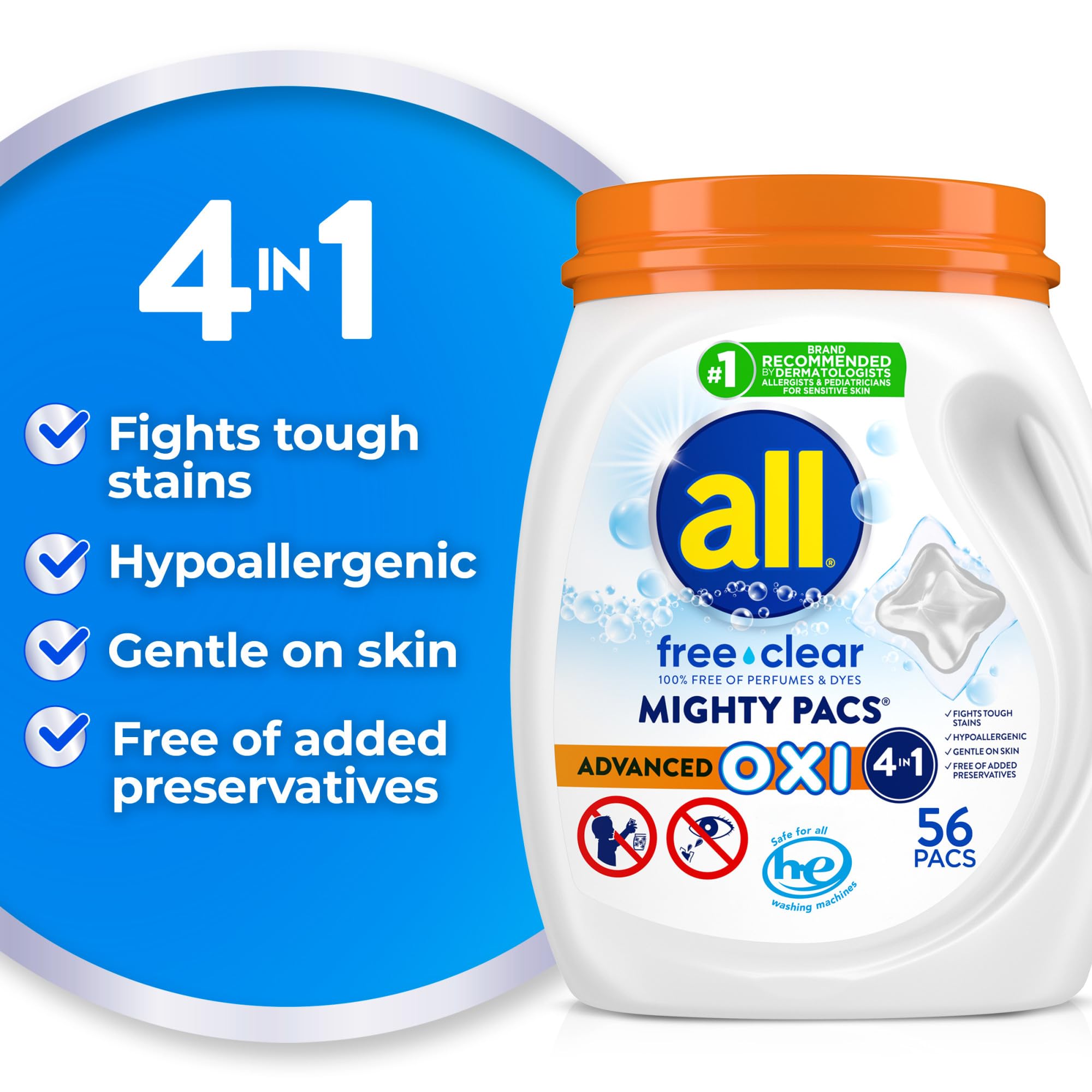 all free clear MIGHTY PACS close-up of single pac highlighting mess-free dosing
