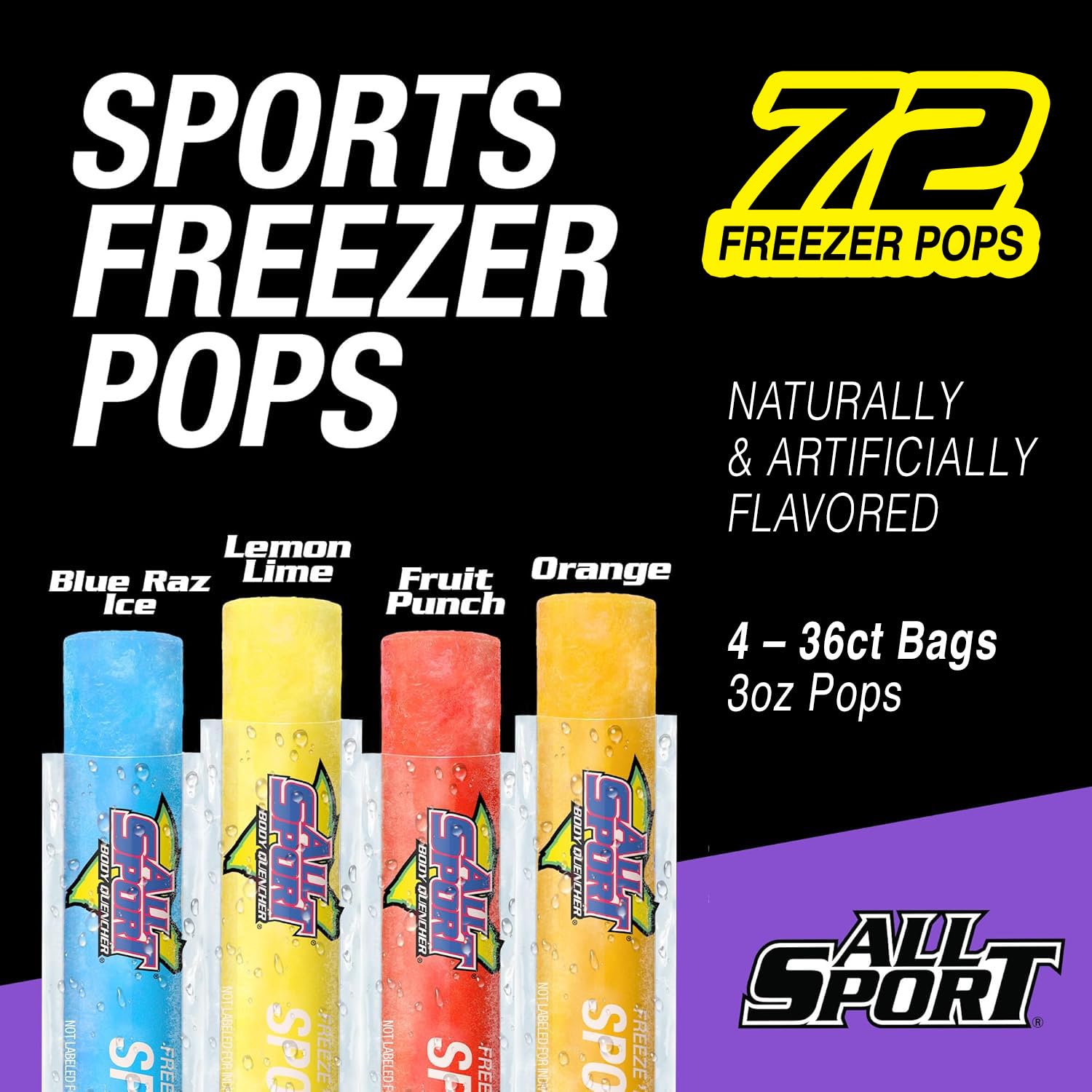 All Sport bars inside a freezer basket for organized storage and convenience