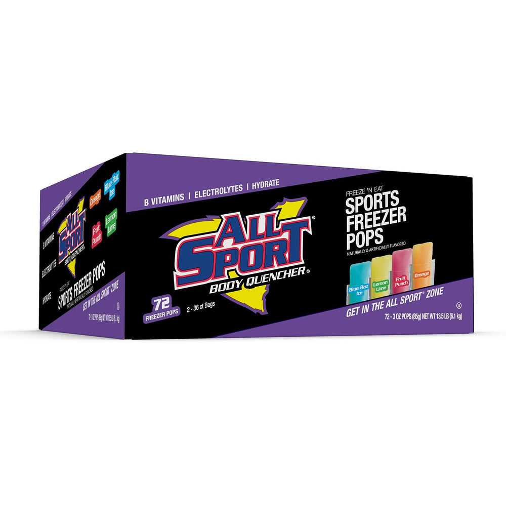 All Sport single wrapped freezer bar ready to freeze and grab