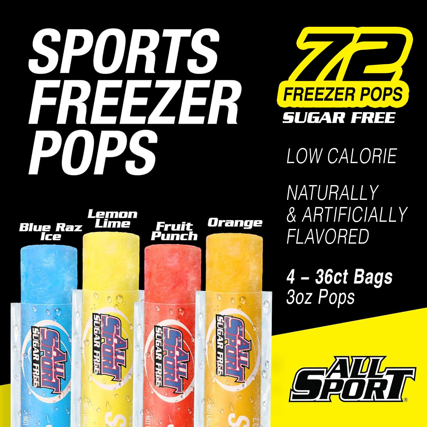 All Sport variety display of four flavors giving choices for teams