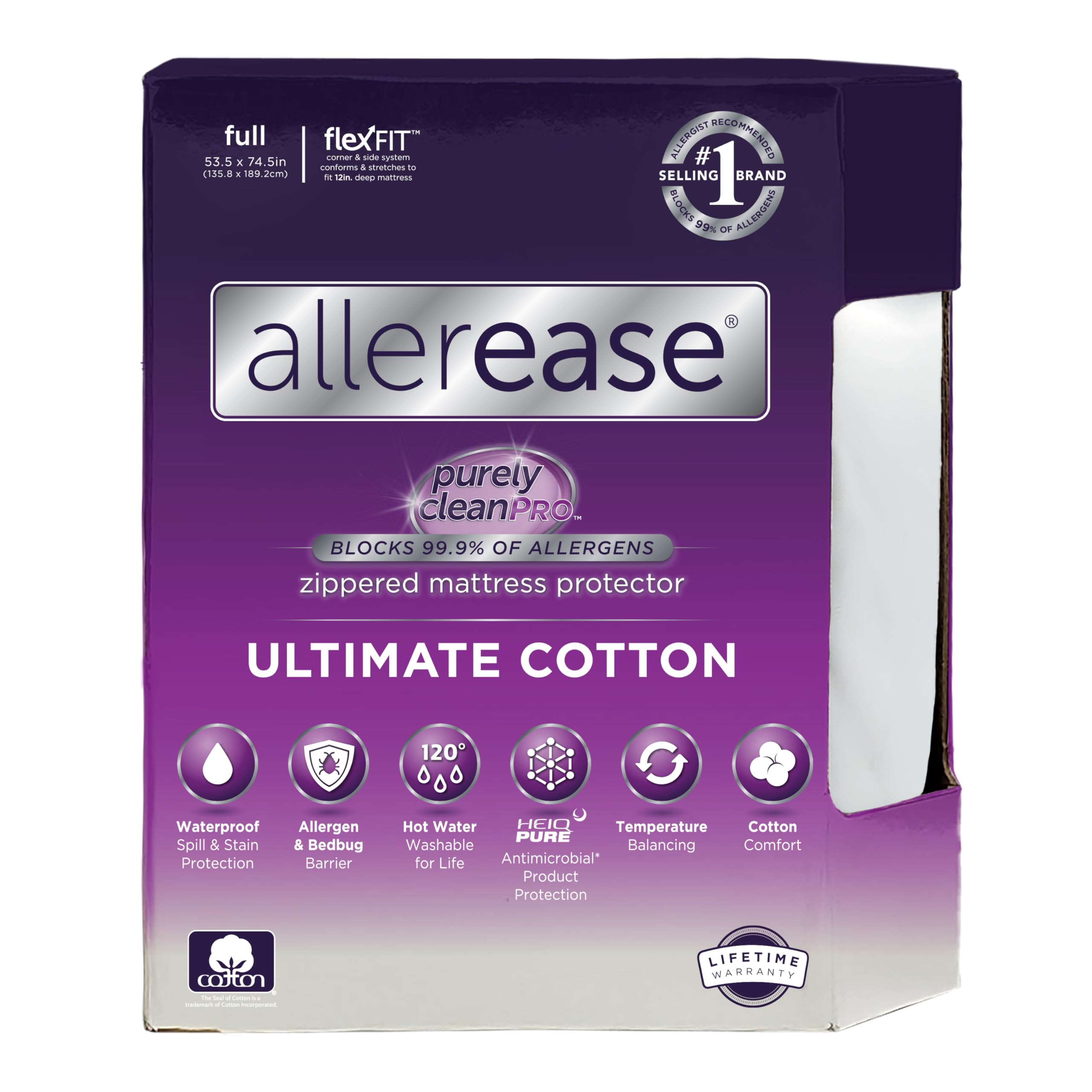 Aller-Ease protector frontal Full muestra cobertura completa y limpieza