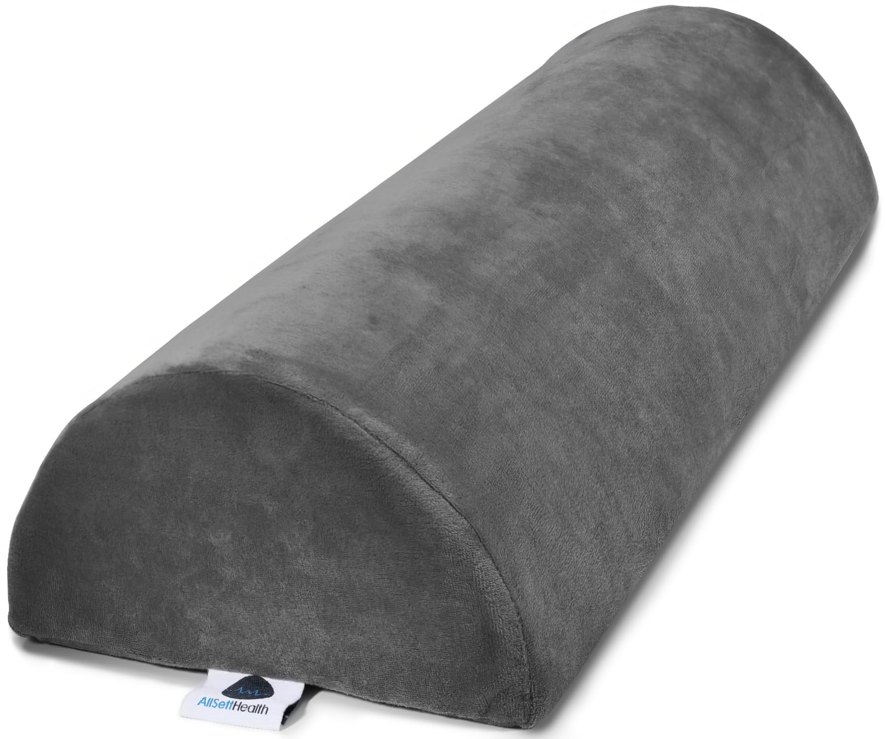 AllSett Health vista frontal de la almohada media luna, soporte estable