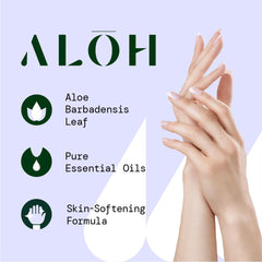 ALŌH dispensador en mano demostrando uso cómodo y sin derrames