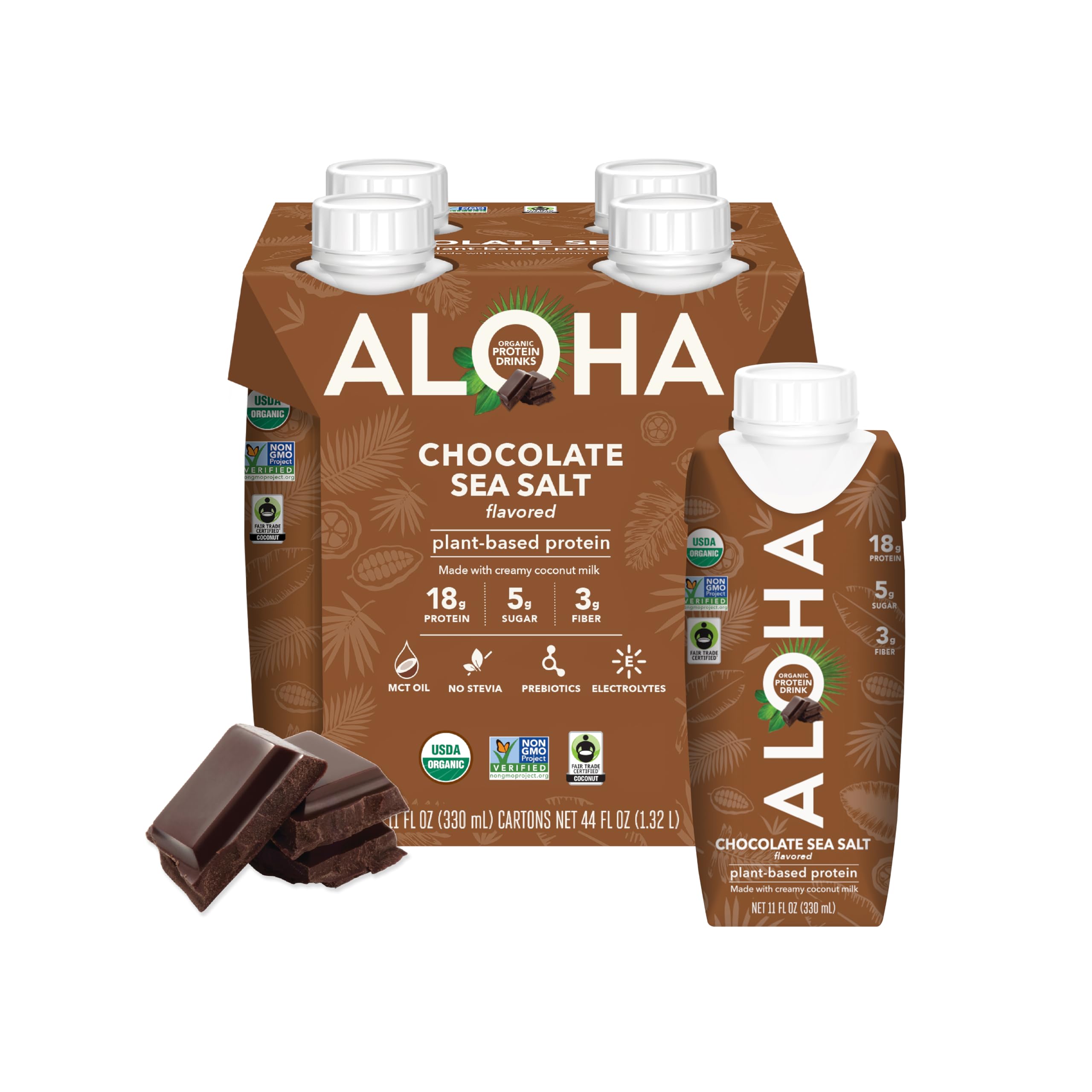 ALOHA batido junto a mancuernas ilustrando recuperación y energía