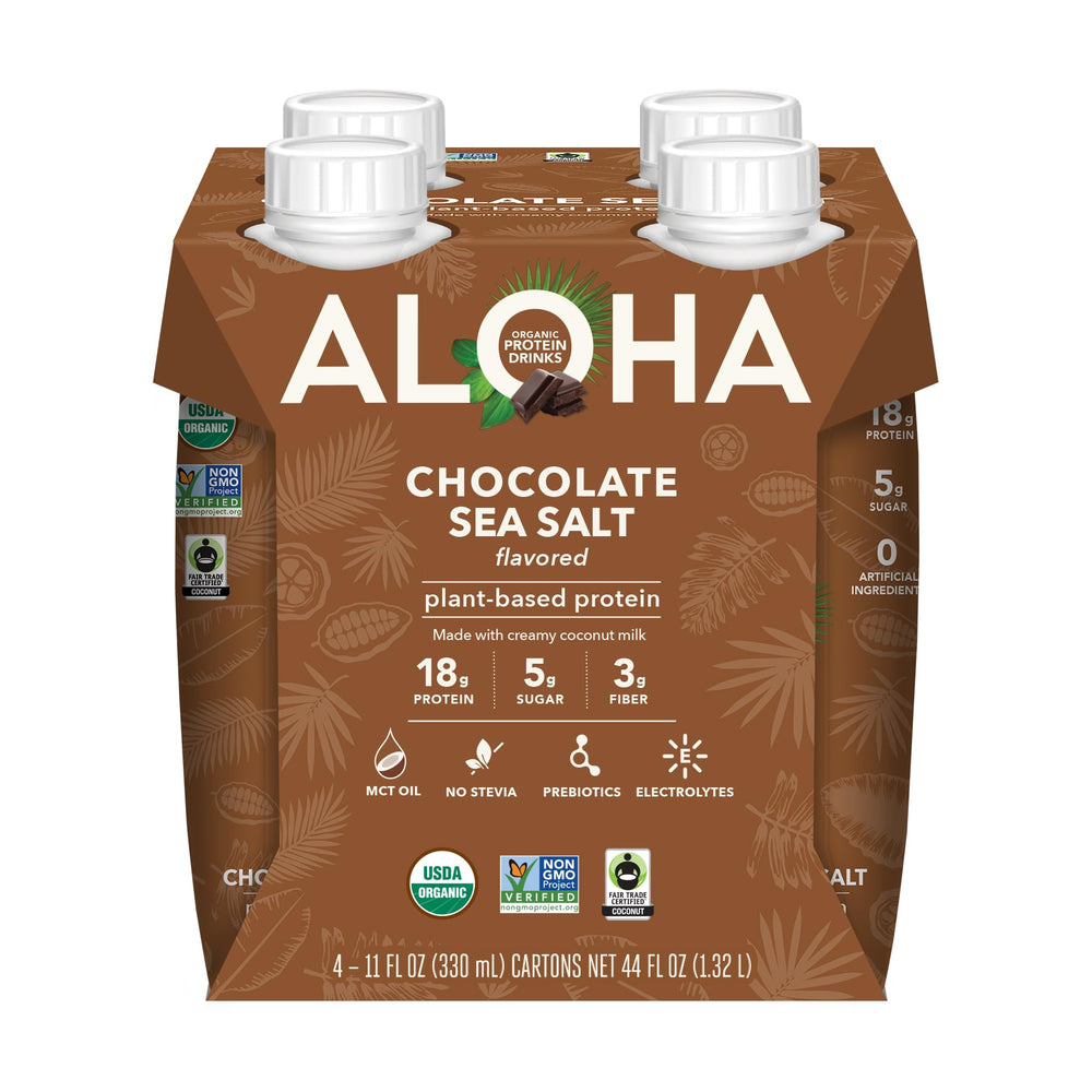 ALOHA Tetra Pak reciclable enfatizando sostenibilidad y frescura