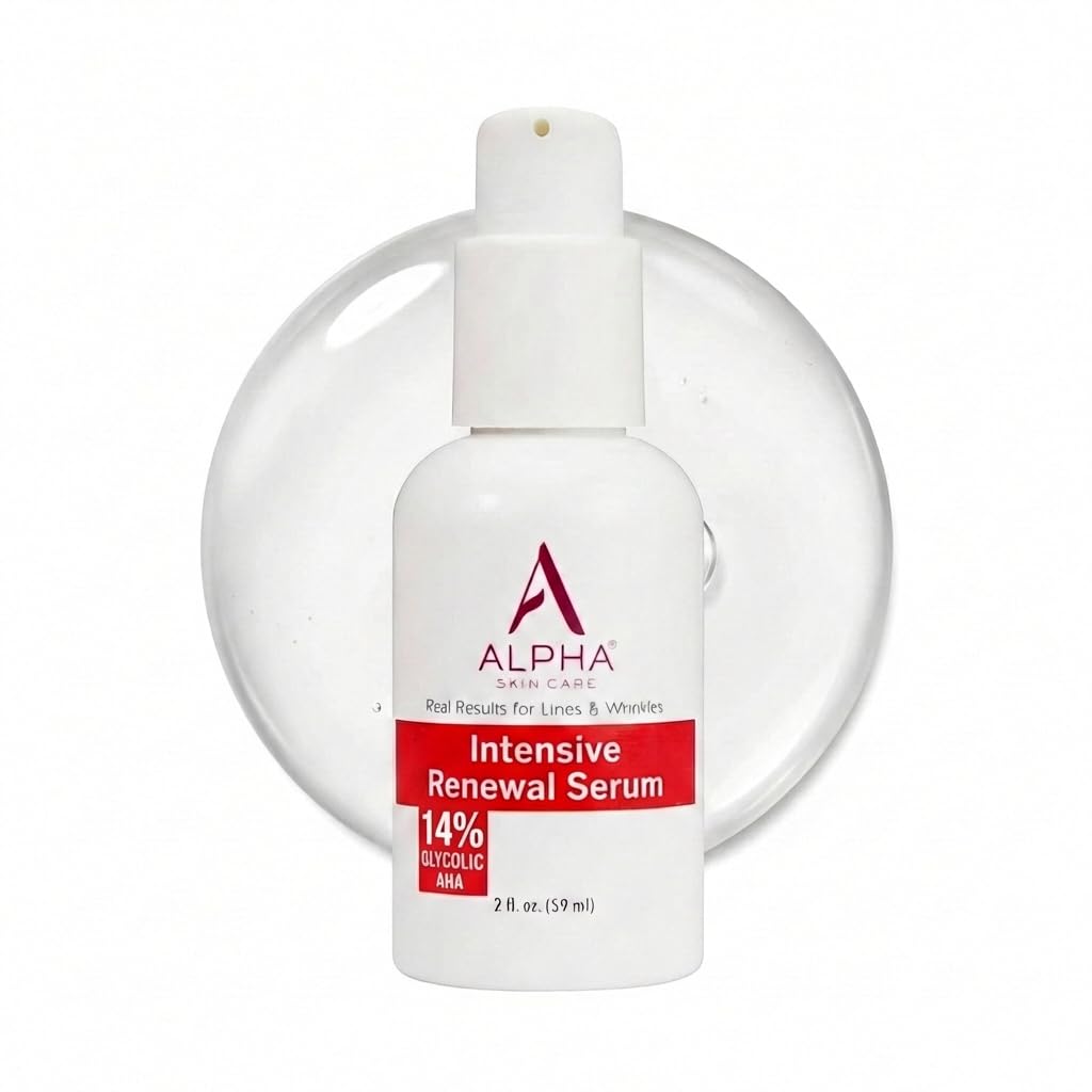 Alpha frasco frontal del Renewal Serum mostrando diseño y cantidad