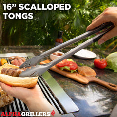 Alpha Grillers fork prongs close-up, built for stable lifting of meats
