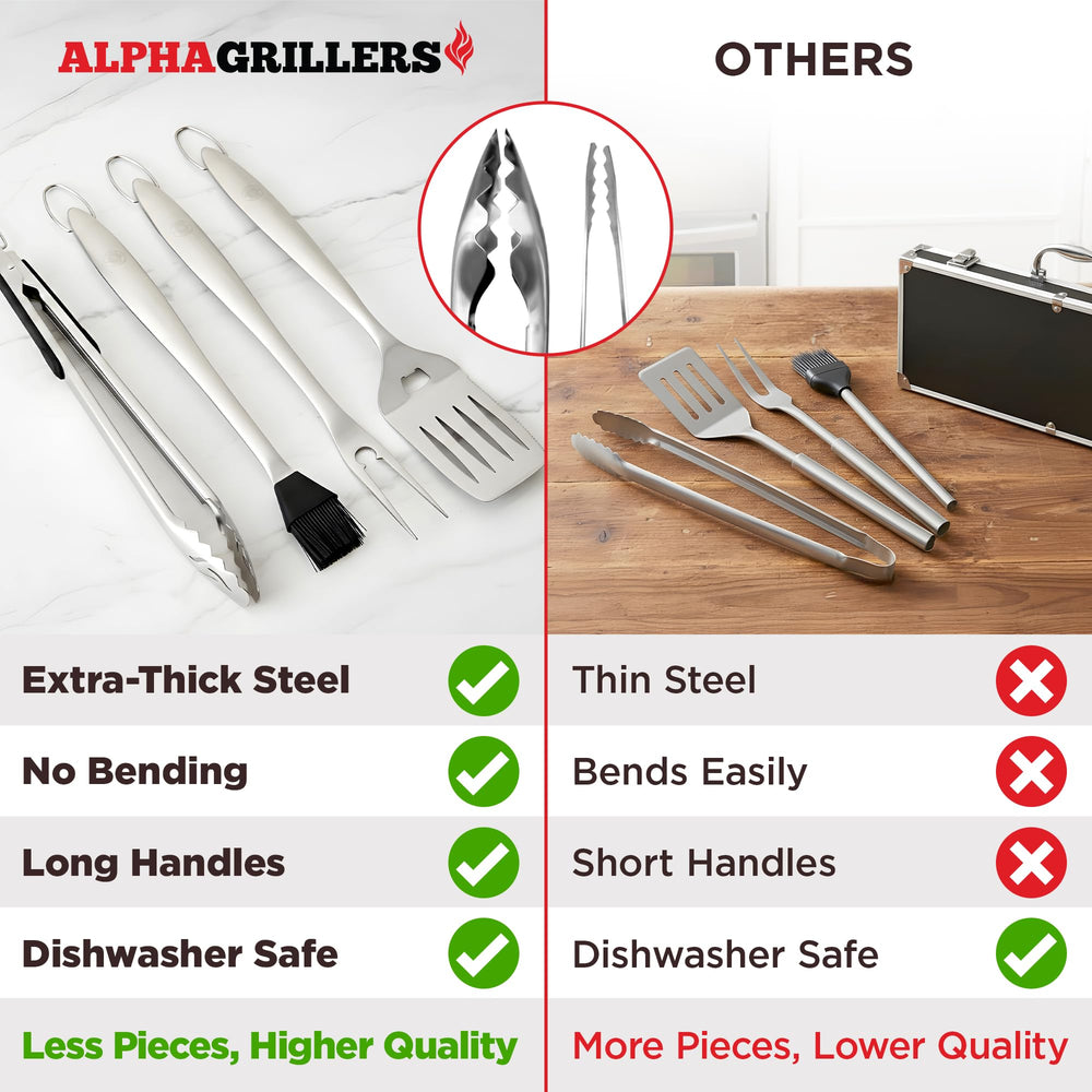 Alpha Grillers serrated spatula close-up, designed for better scraping