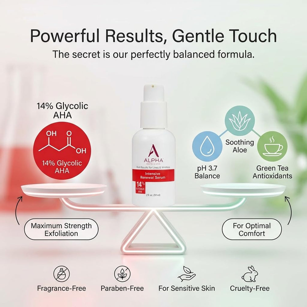 Alpha aplicación del sérum en rostro y cuello para piel renovada