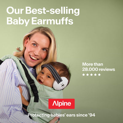 Alpine Muffy Baby packed in its carry pouch showing portability and protective storage benefit