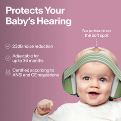 Alpine Muffy Baby side profile showing secure fit and child-safe construction