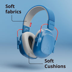 Child wearing Alpine Muffy at an event demonstrating noise reduction benefit