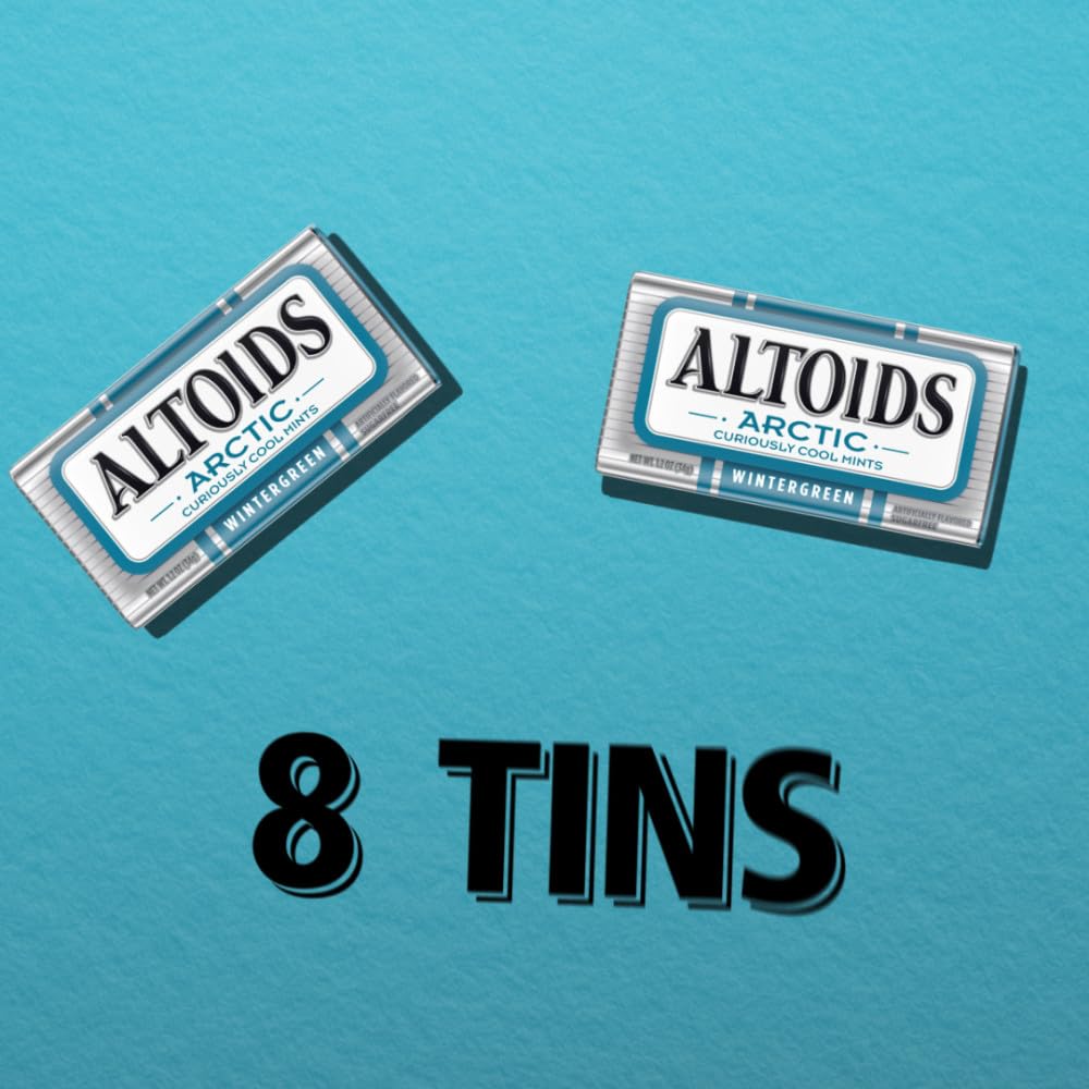 Altoids pastillas wintergreen en primer plano, refresco instantáneo