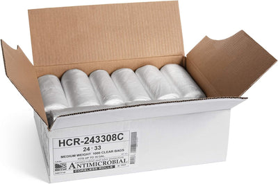 Close-up of Aluf Plastics coreless roll for faster bag changes and compact storage