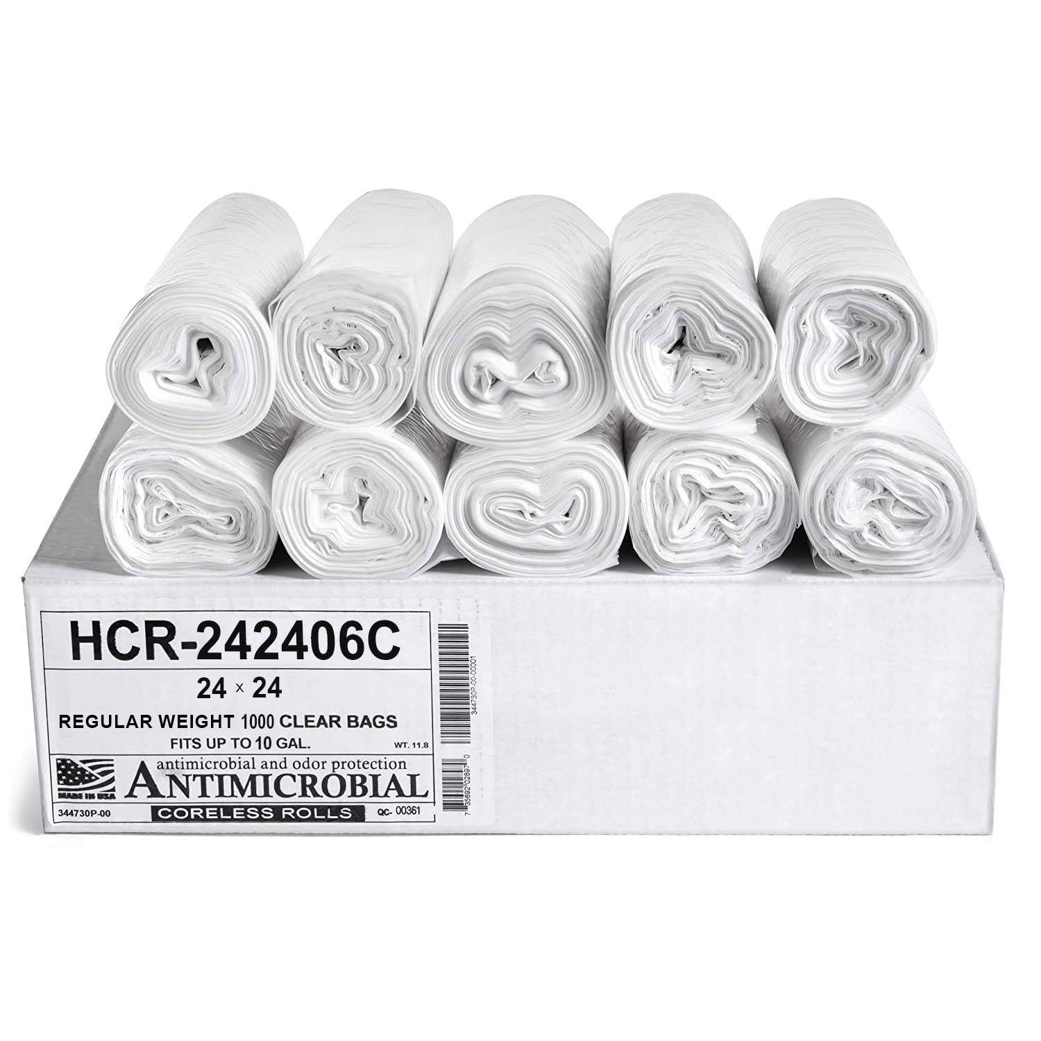 Aluf Plastics front packaging showing compact 1000-count roll and value