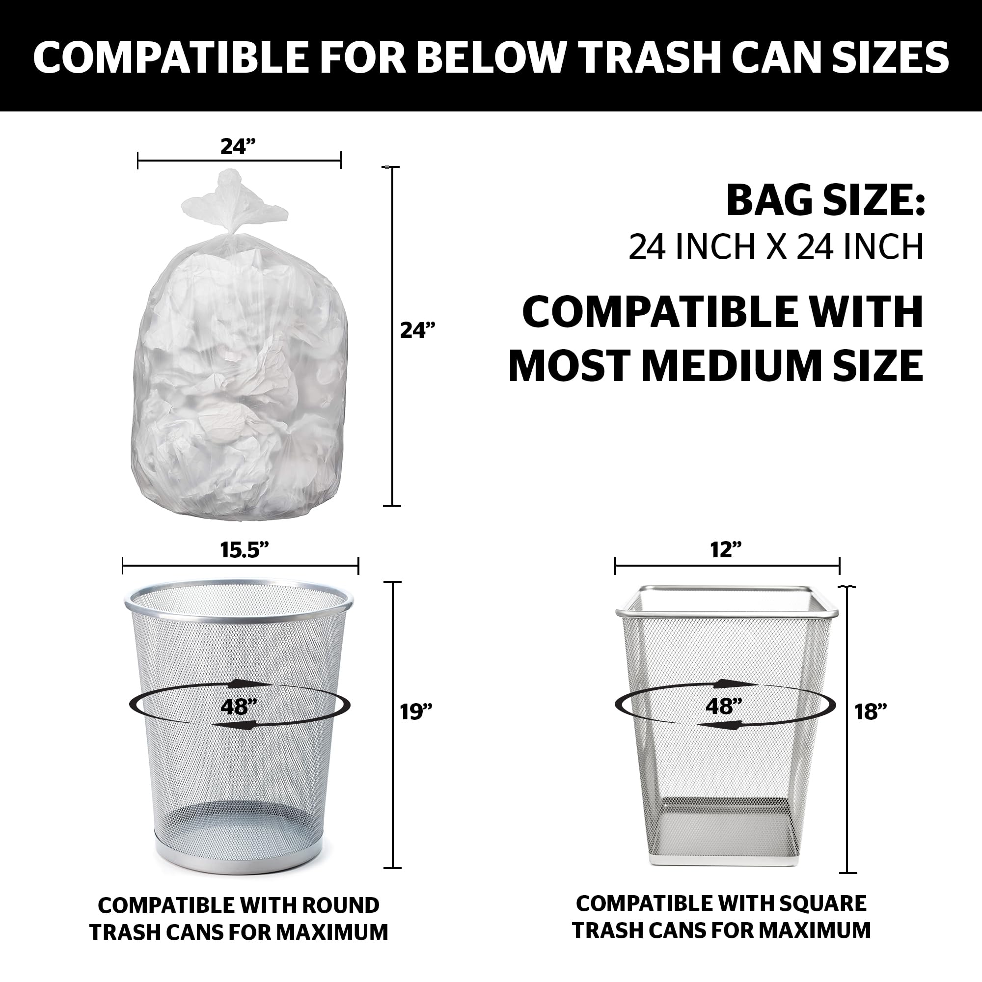 Aluf Plastics in office breakroom showing clear bags for sorting and cleanup