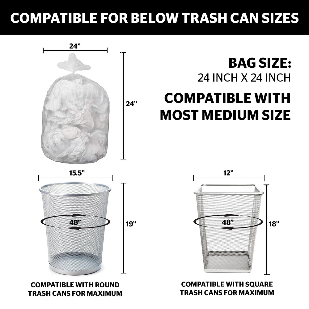 Aluf Plastics in office breakroom showing clear bags for sorting and cleanup
