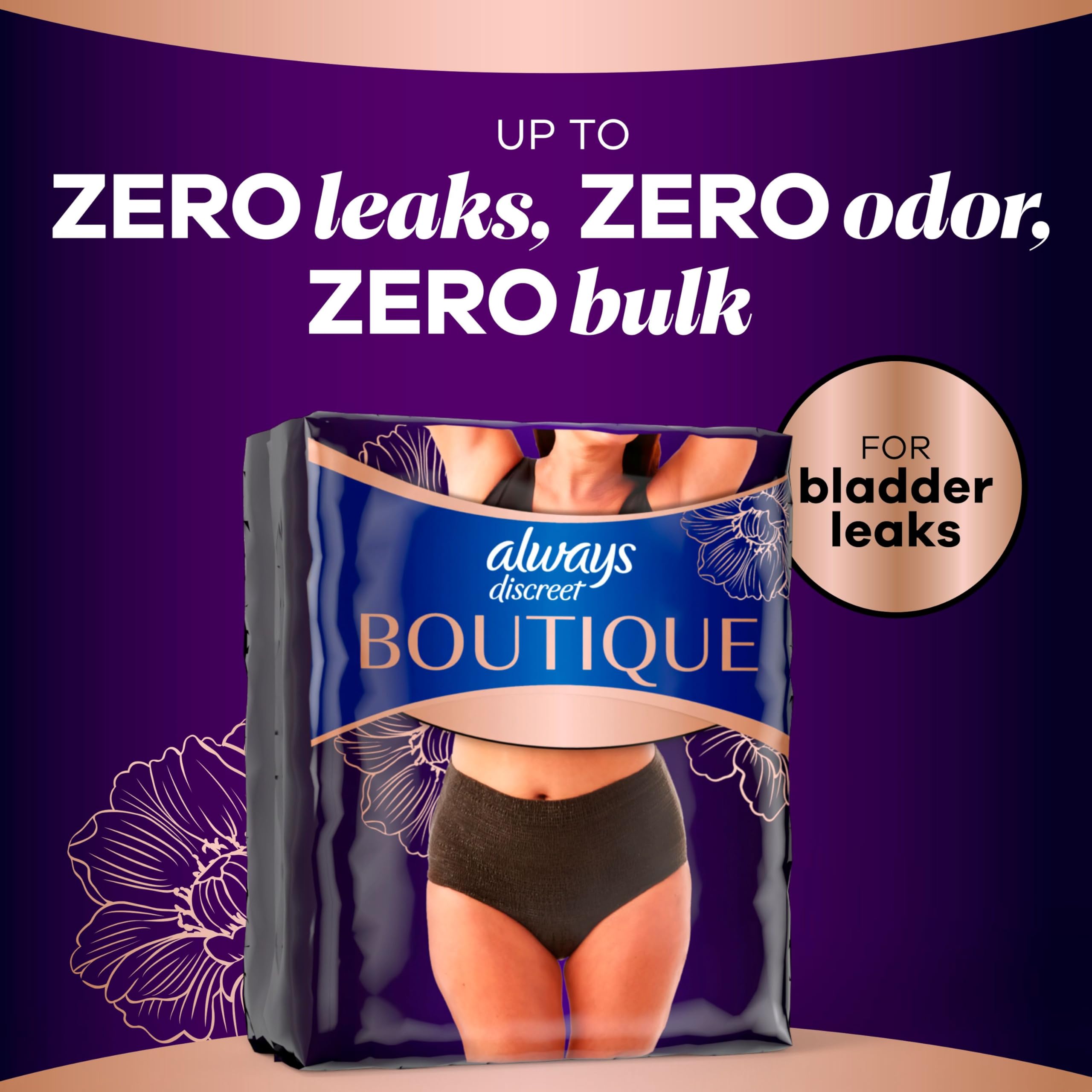 Always Discreet comparación en mano para mostrar tamaño y portable