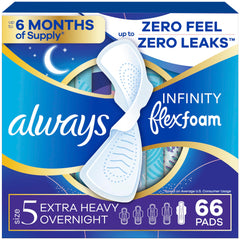 Always paquete frontal talla 5 mostrando protección extra nocturna
