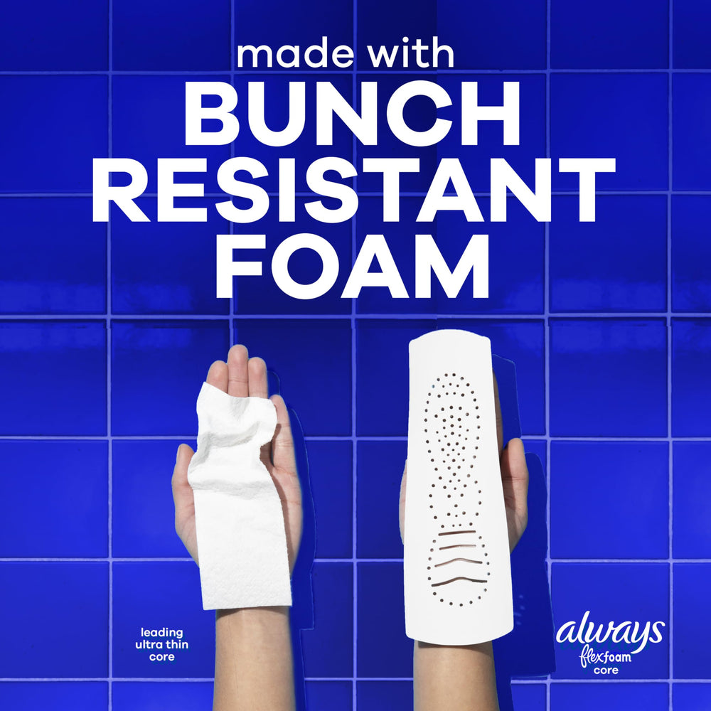 Always Infinity absorbency illustration showing foam core holding fluid