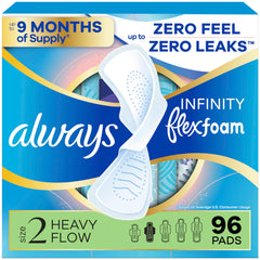 always Infinity empaque frontal mostrando cantidad y beneficios visibles