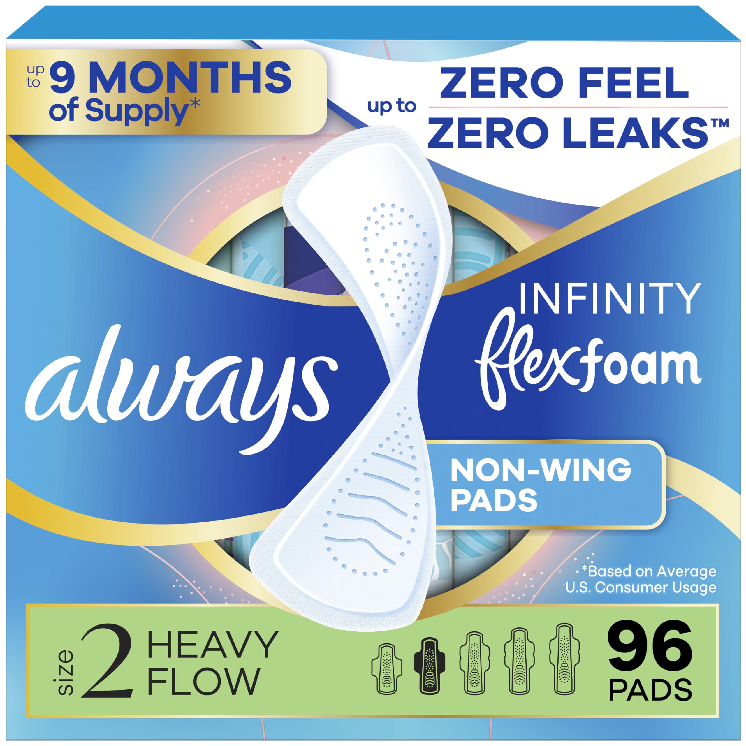 Always Infinity imagen frontal del paquete mostrando conteo y sin fragancia